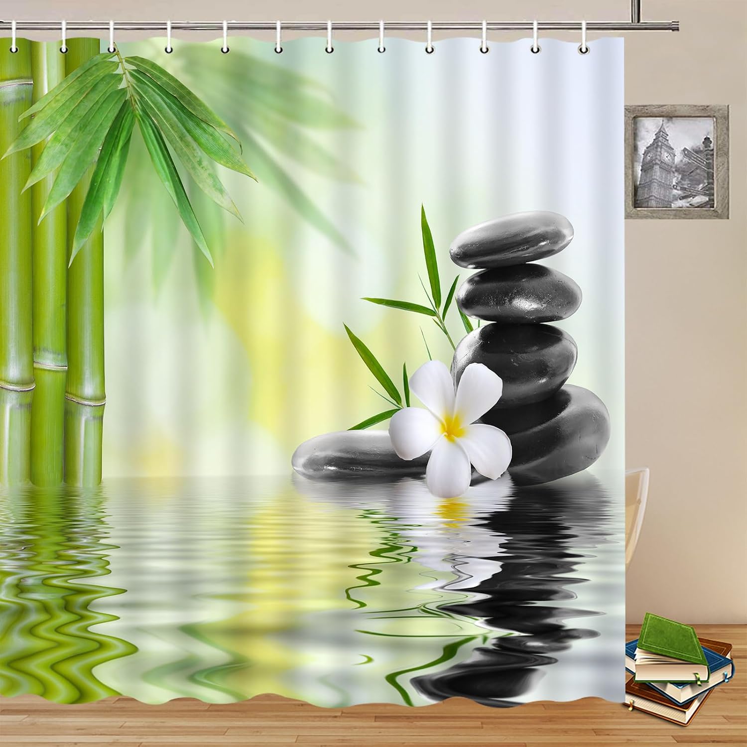Home Bathroom Spa - Waterproof Bathroom Shower Curtain Zen Tropical