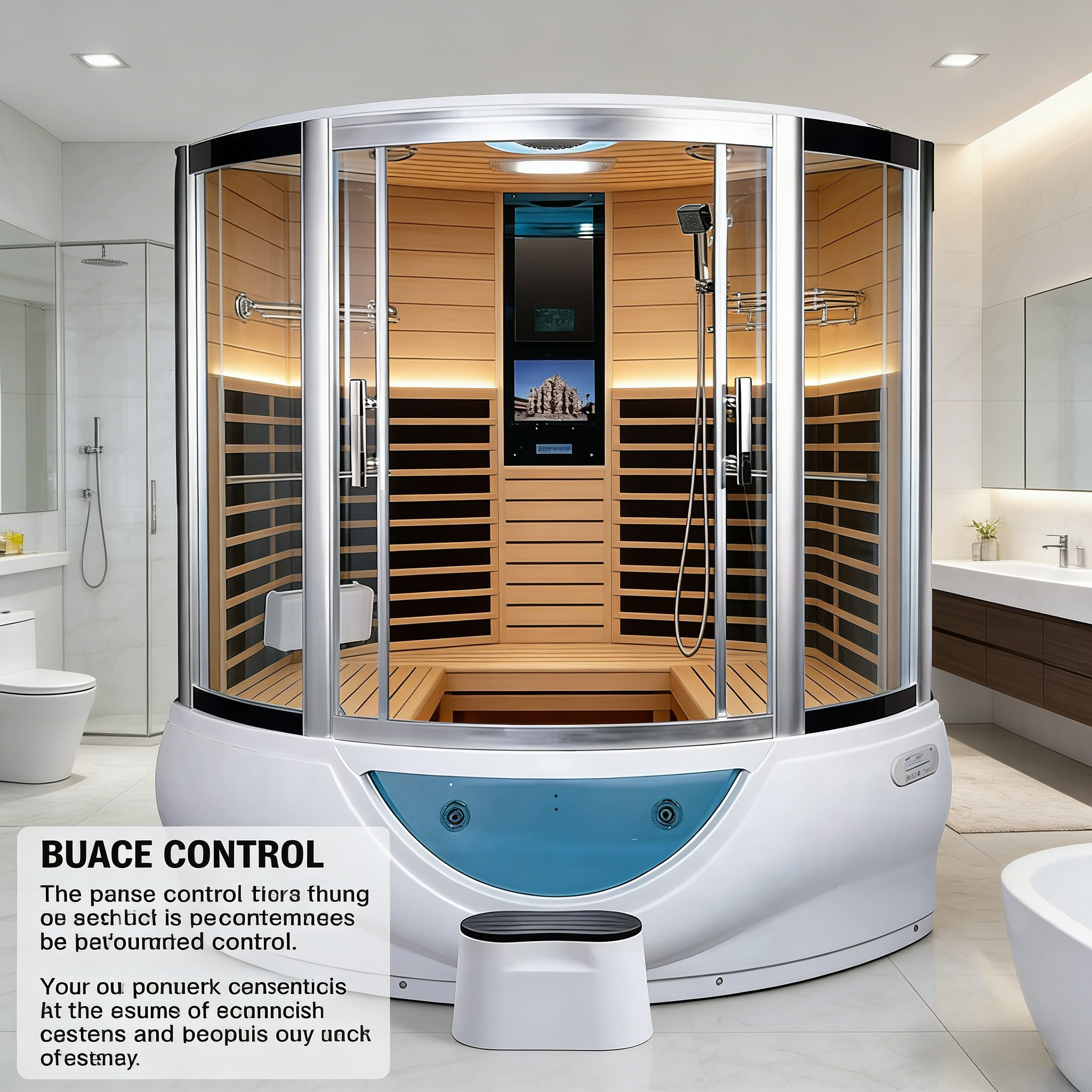 Home Bathroom Spa - Luxury Bathroom Black Sector Sliding Steam