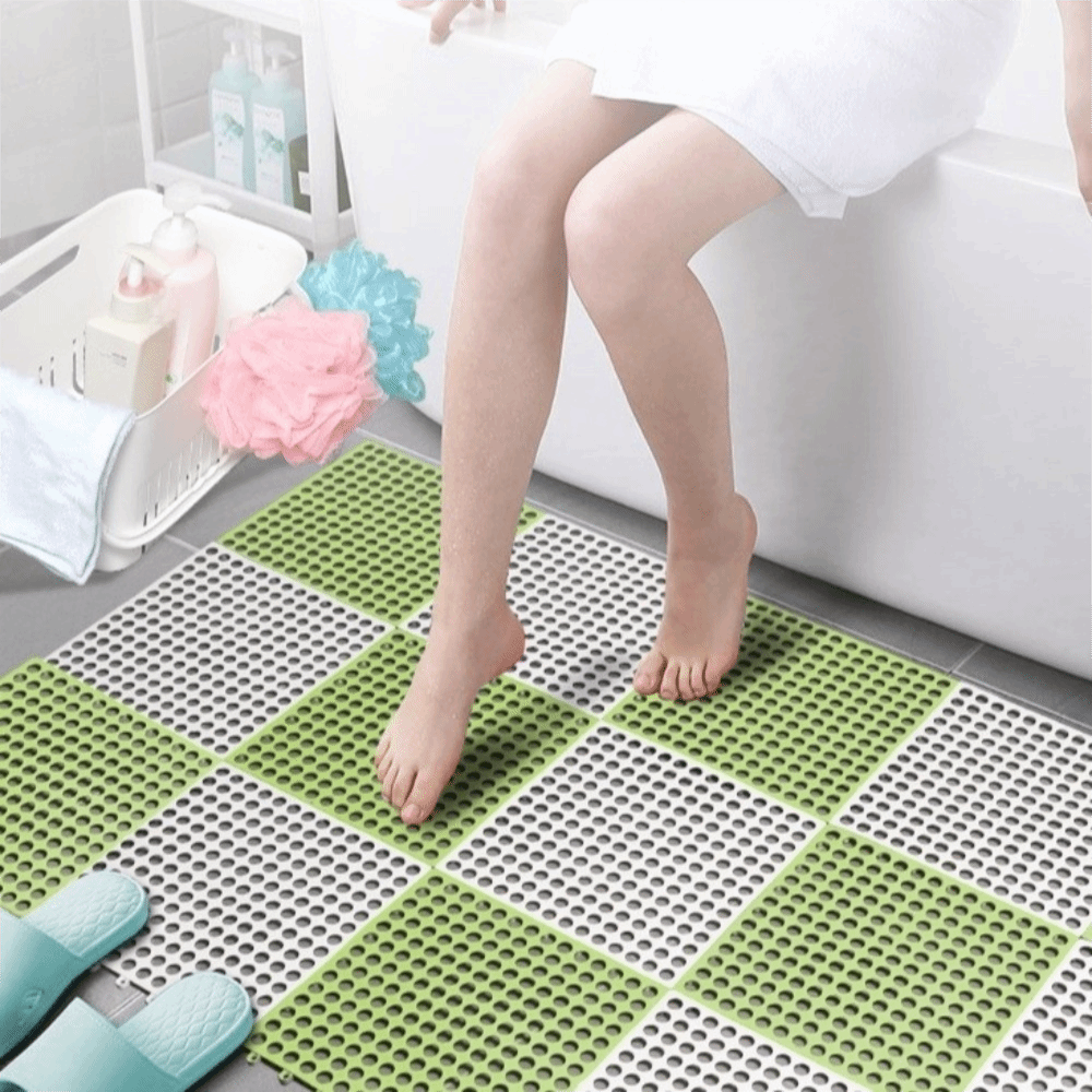 Non Slip Bath Mat - 6pcs Multi-functional Hollow Rabbit Floor Mat