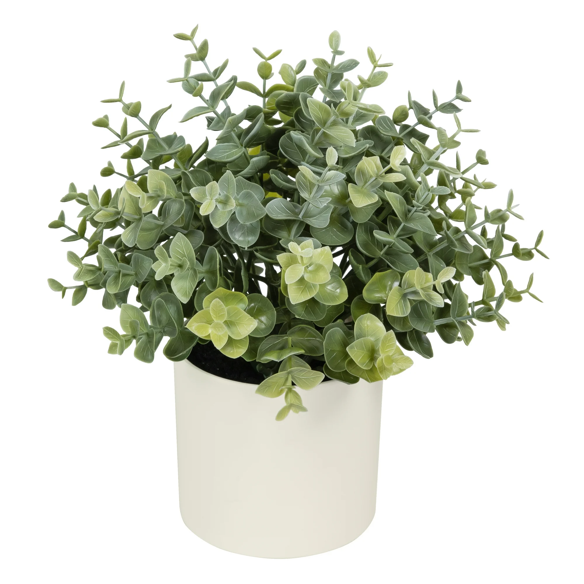 Home Bathroom Shelf - Artificial Eucalyptus Plant in Cream Pot,