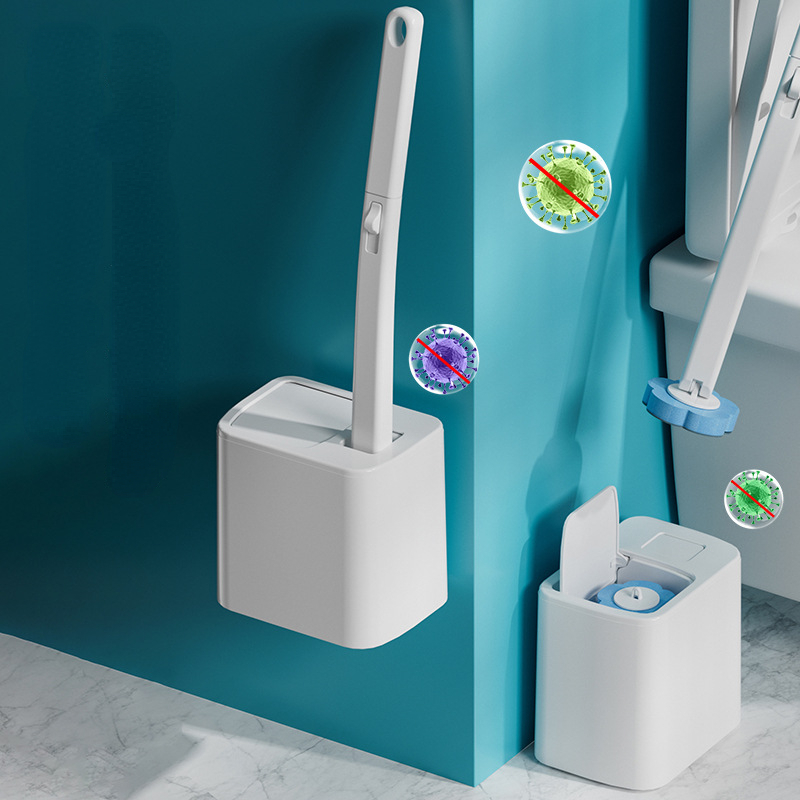 Toilet Brush Holder - Disposable Toilet Brush Replaceable Wall-mounted Long