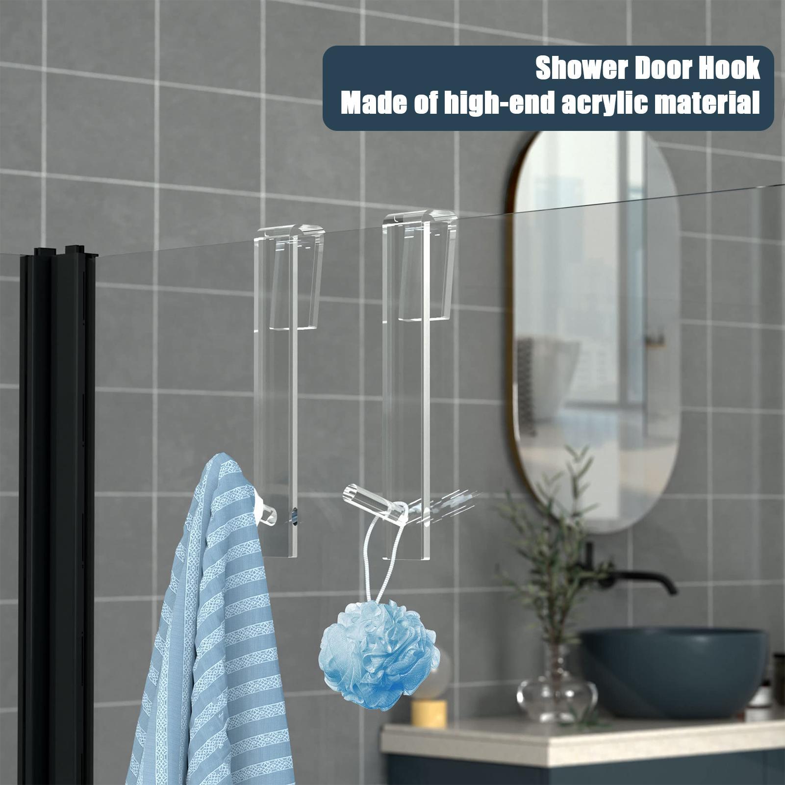 Shower Door Hooks Acrylic Coat - Home Bathroom Door 评论和价格