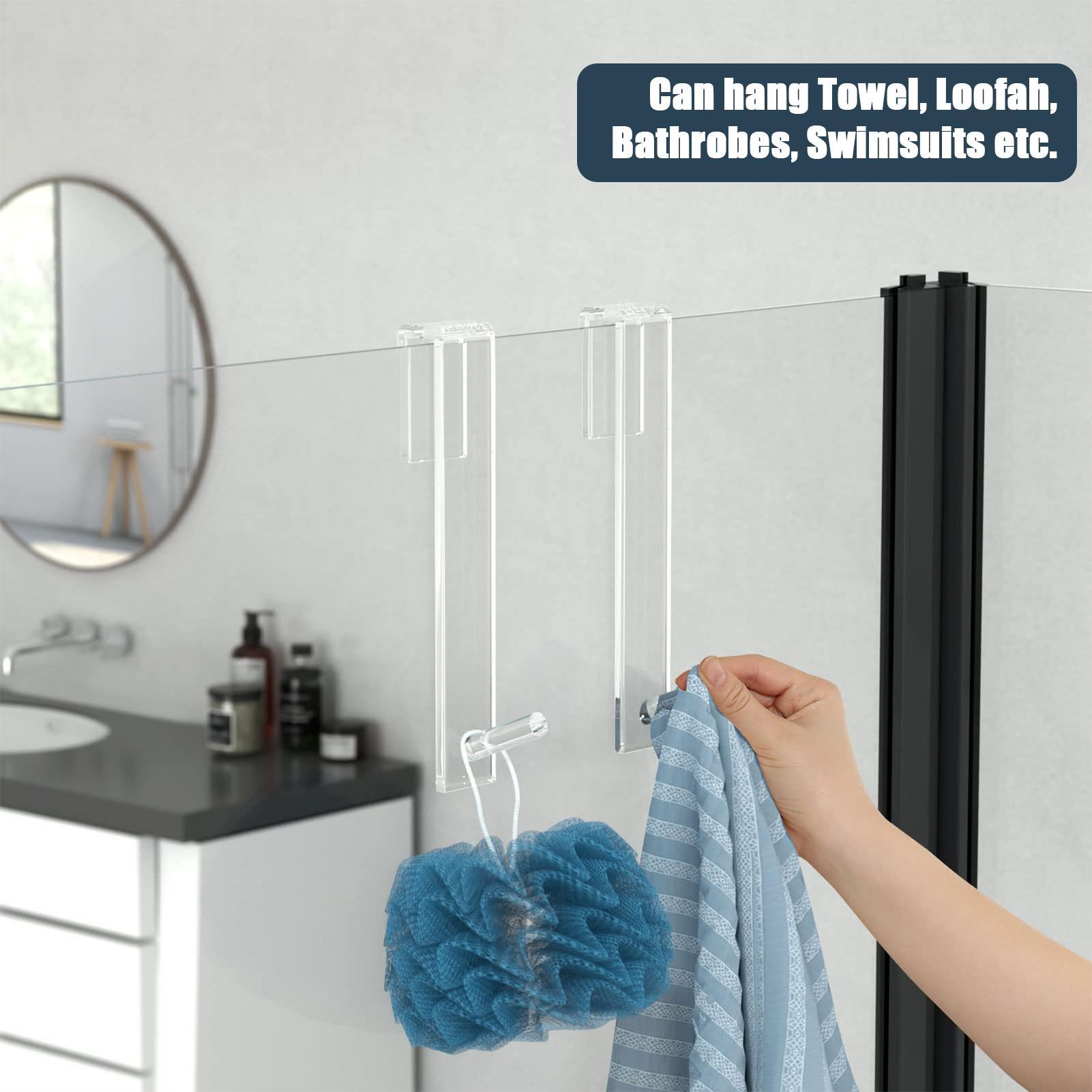 Shower Door Hooks Acrylic Coat - Home Bathroom Door 评论和价格