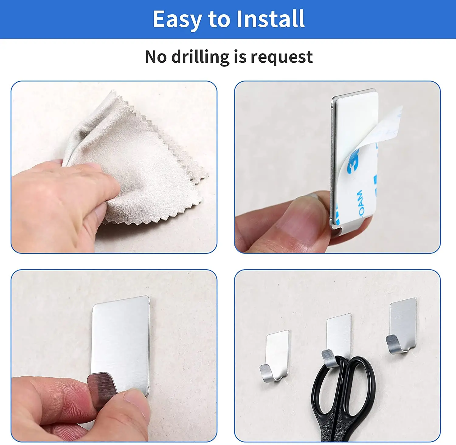Stainless Steel Adhesive Hooks - Robe Hook Adhesive 评论和价格