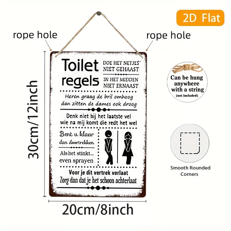Funny Dutch Bathroom Rules Vin - Home Bathroom Rules 评论和价格