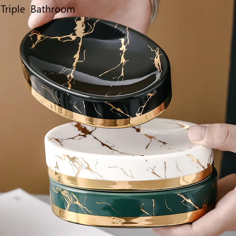 Marble Stripes Ceramics Bathro - Home Center Bathroom Accessories 评论和价格