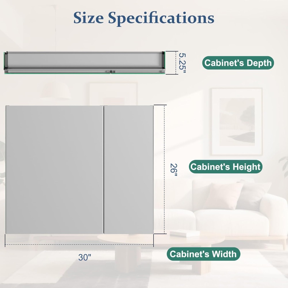 Bathroom Medicine Cabinet with - Home Bathroom Door 评论和价格