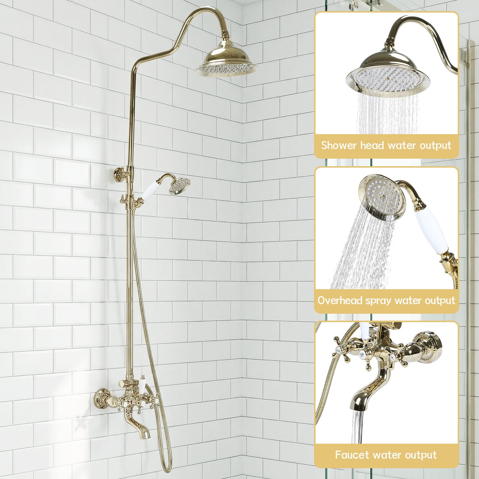 Vintage Rainfall Showers Fauce - Home Bathroom Spa 评论和价格
