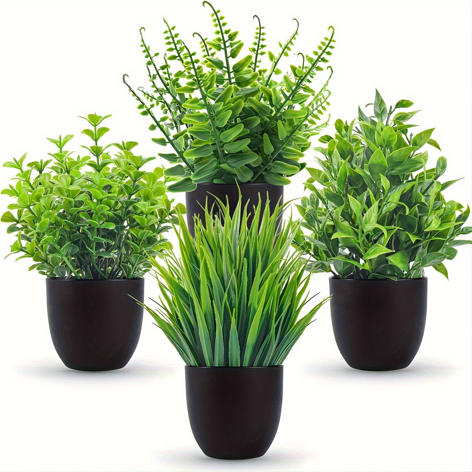 4pcs Mini Artificial Potted Pl - Home Bathroom Shelf 评论和价格