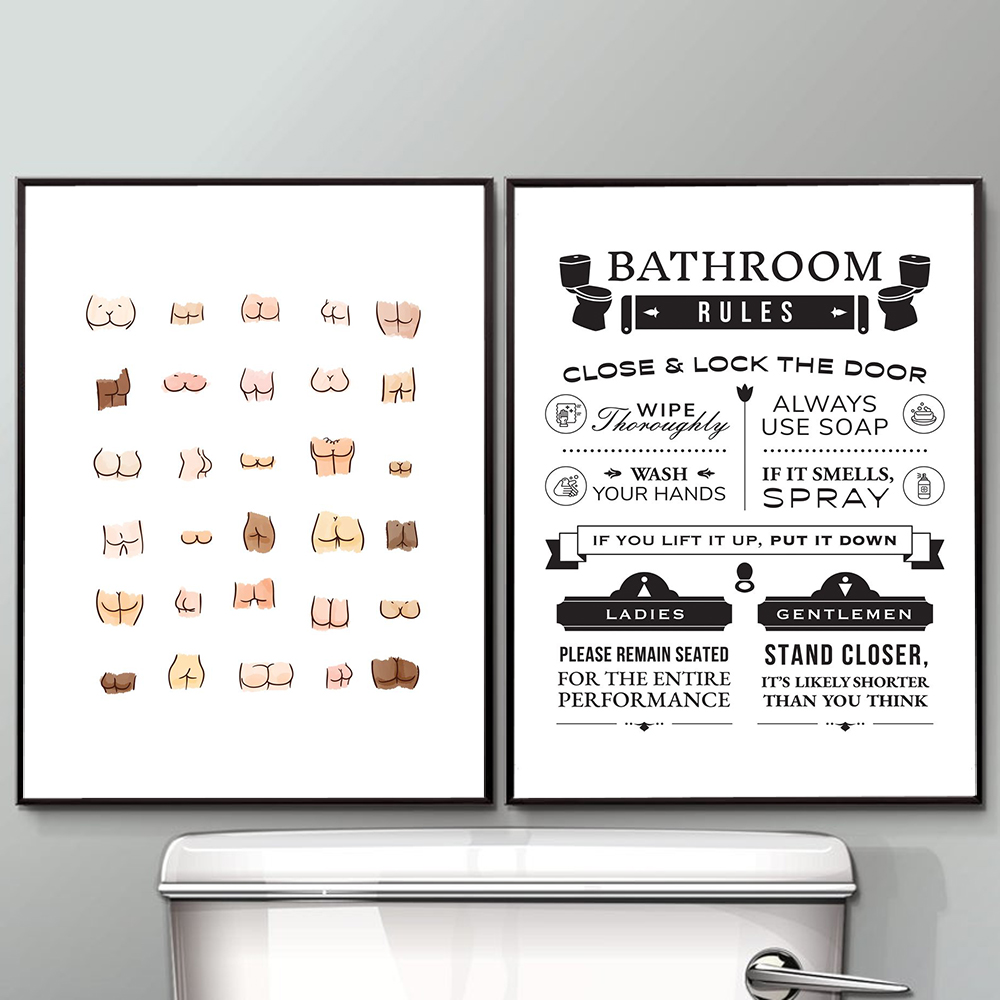 French Bulldog in Toilet Poste - Home Bathroom Rules 评论和价格