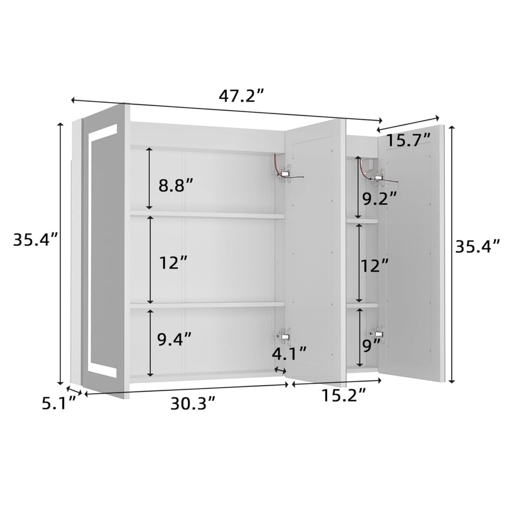 Lighted Medicine Cabinet with  - Home Bathroom Shelf 评论和价格