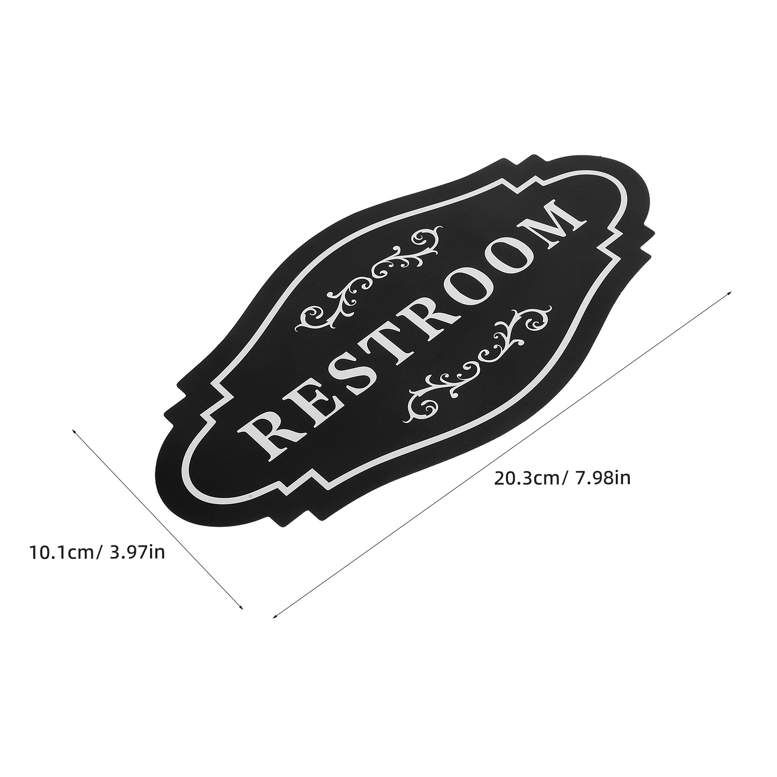 4Pcs Restroom Vinyl Decal Blac - Home Bathroom Door 评论和价格