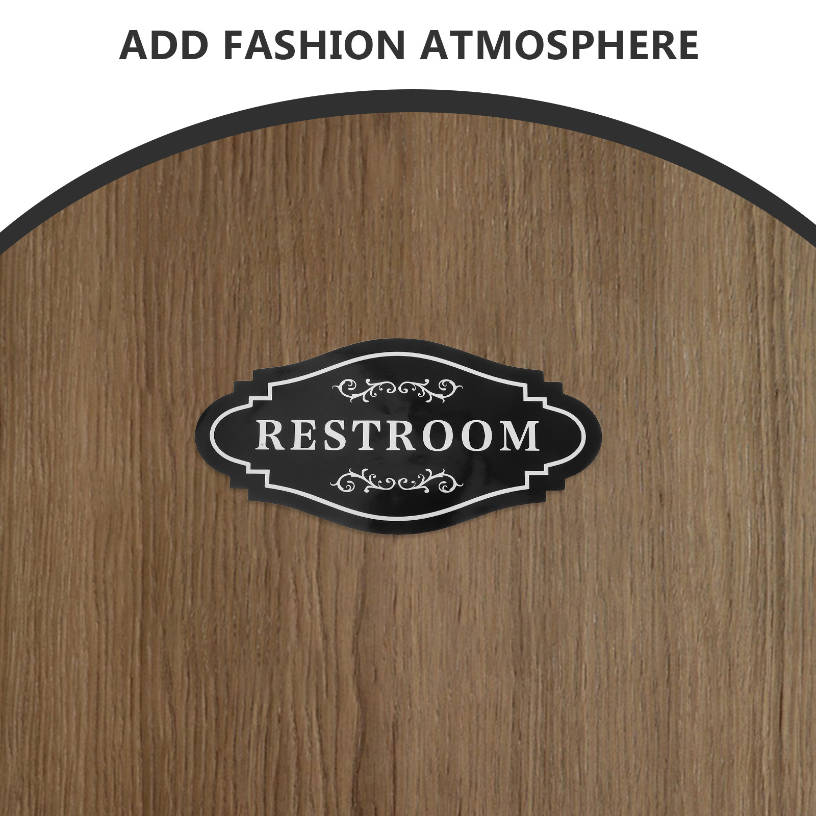 4Pcs Restroom Vinyl Decal Blac - Home Bathroom Door 评论和价格