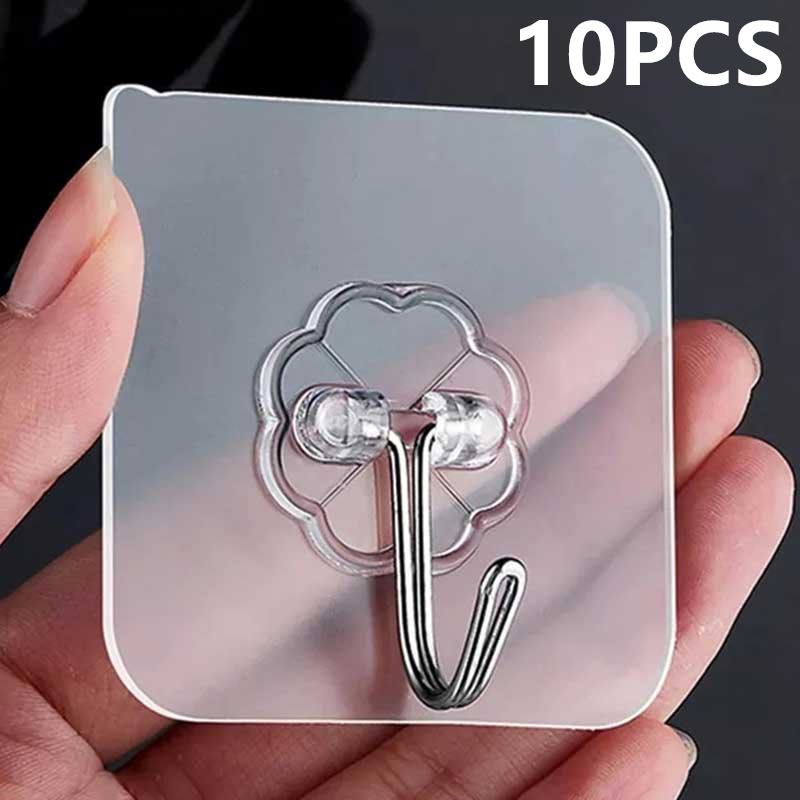 10PCS Transparent Stainless St - Robe Hook Adhesive 评论和价格
