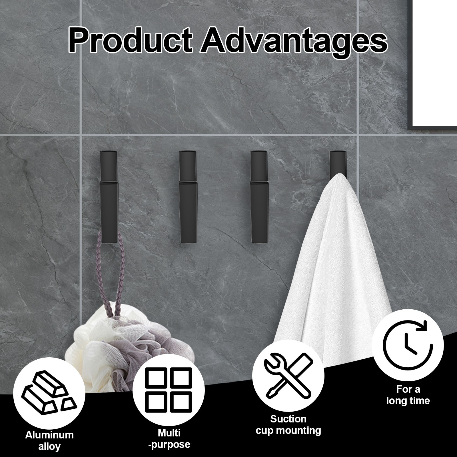 8/16Pcs Towel Hooks Metal Matt - Home Center Bathroom Accessories 评论和价格
