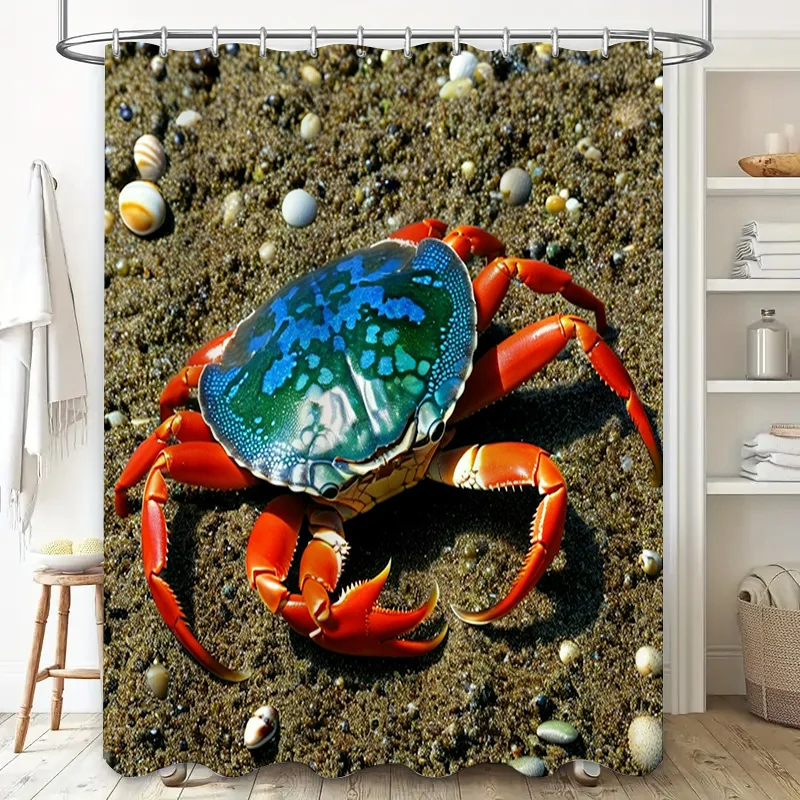 3D Printed Shower Curtain Blue - Home Bathroom Ideas 评论和价格