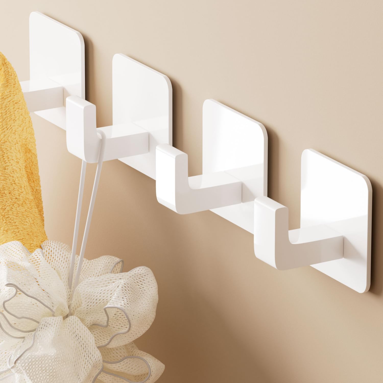 1pc/5pcs/6pcs Square Self Adhe - Robe Hook Adhesive 评论和价格