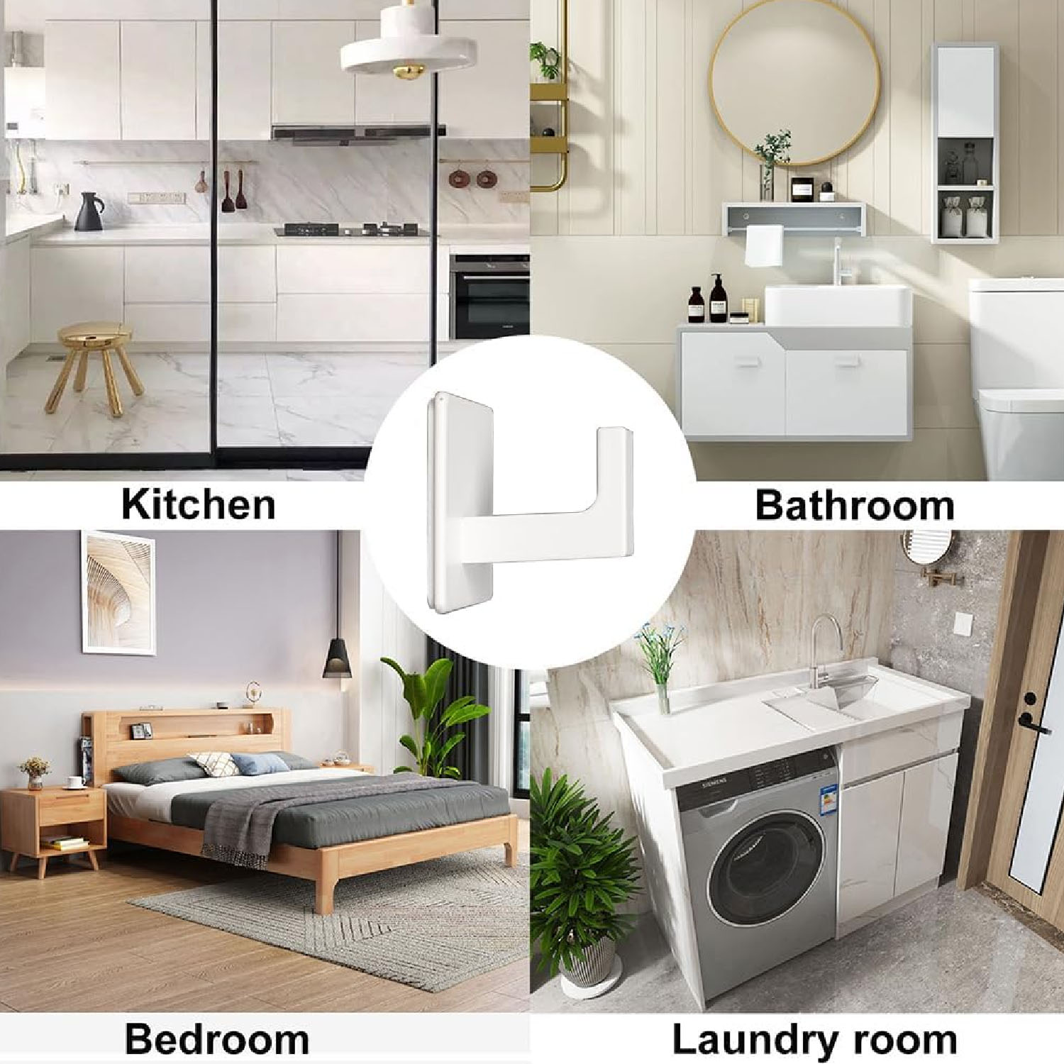 1pc/5pcs/6pcs Square Self Adhe - Robe Hook Adhesive 评论和价格