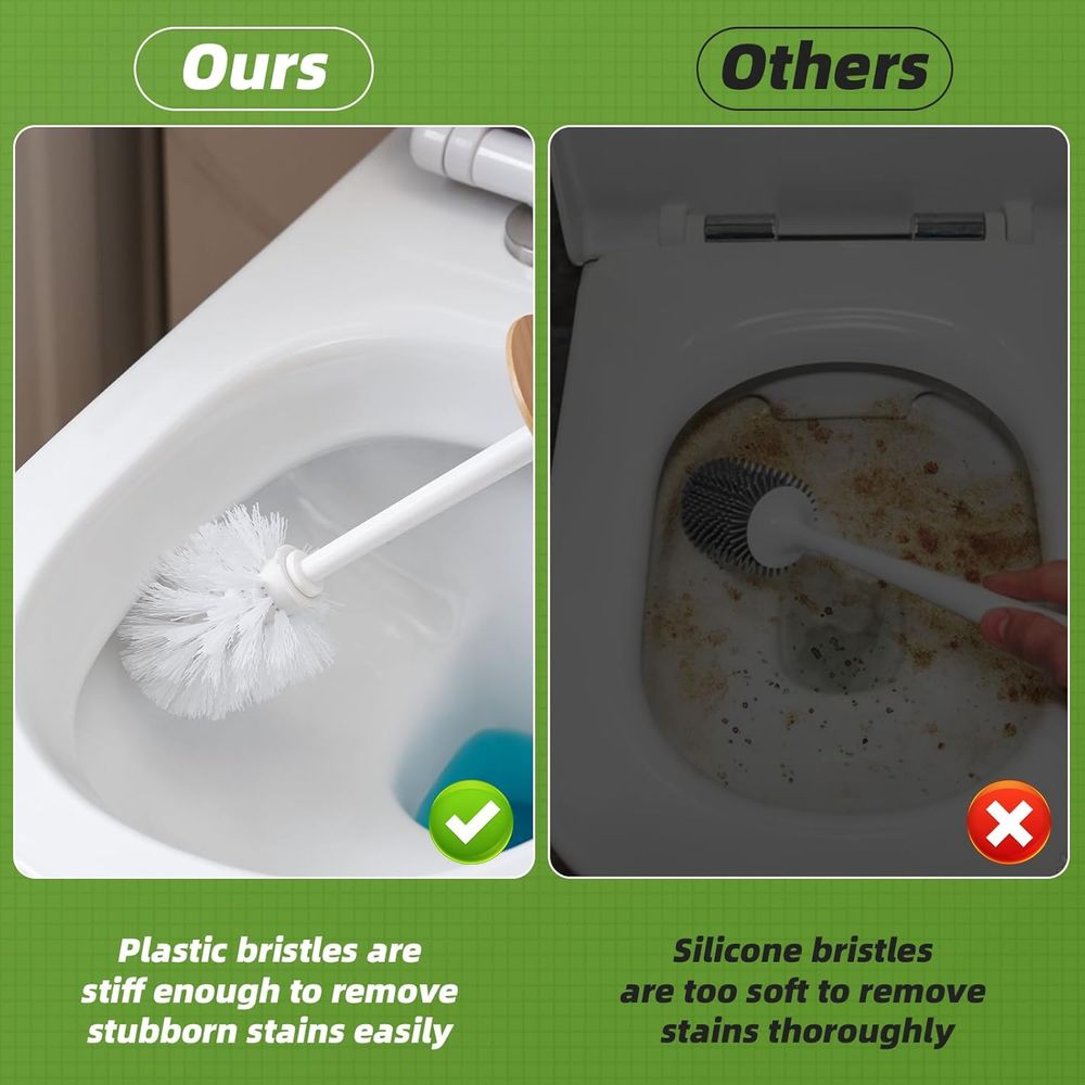 White Bathroom Toilet Bowl Cle - Toilet Brush Holder 评论和价格