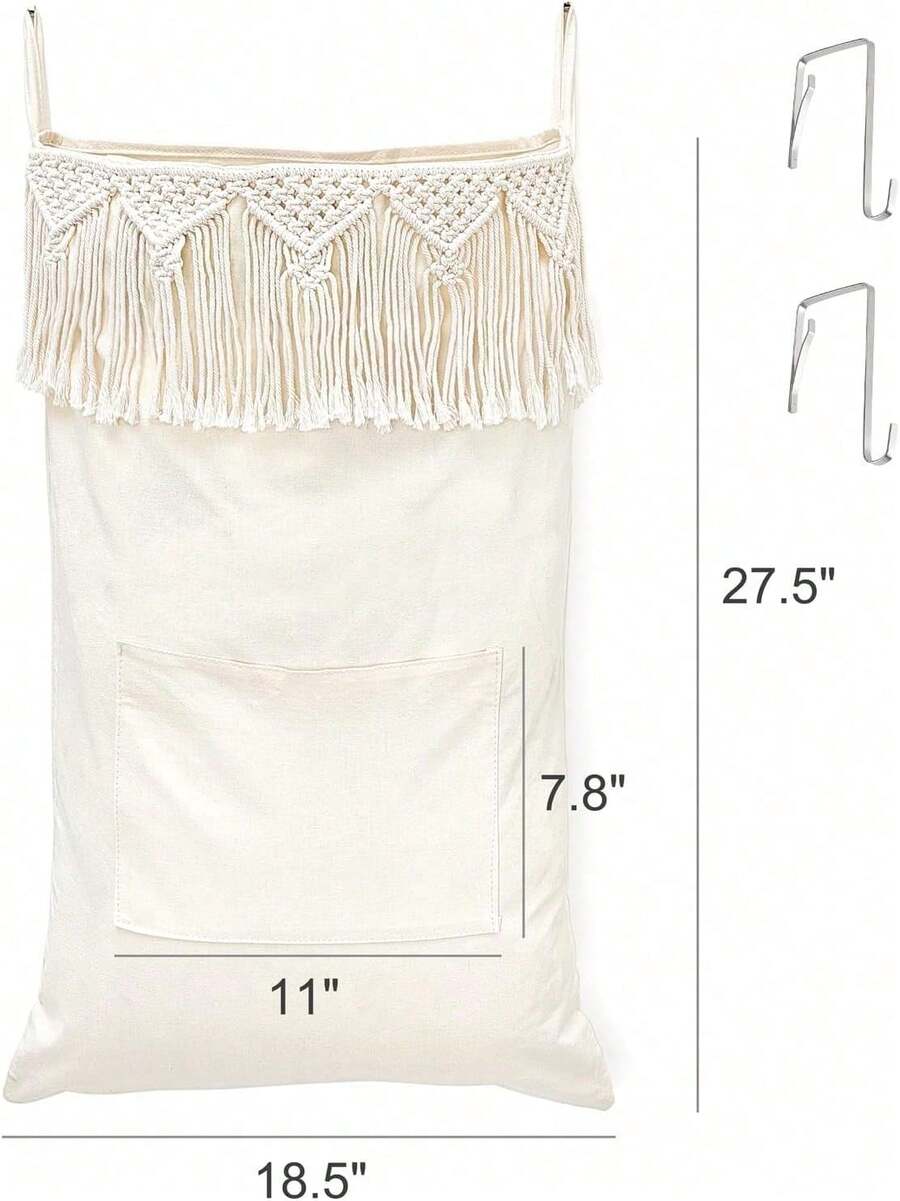 Macrame Hanging Laundry Hamper - Home Bathroom Door 评论和价格