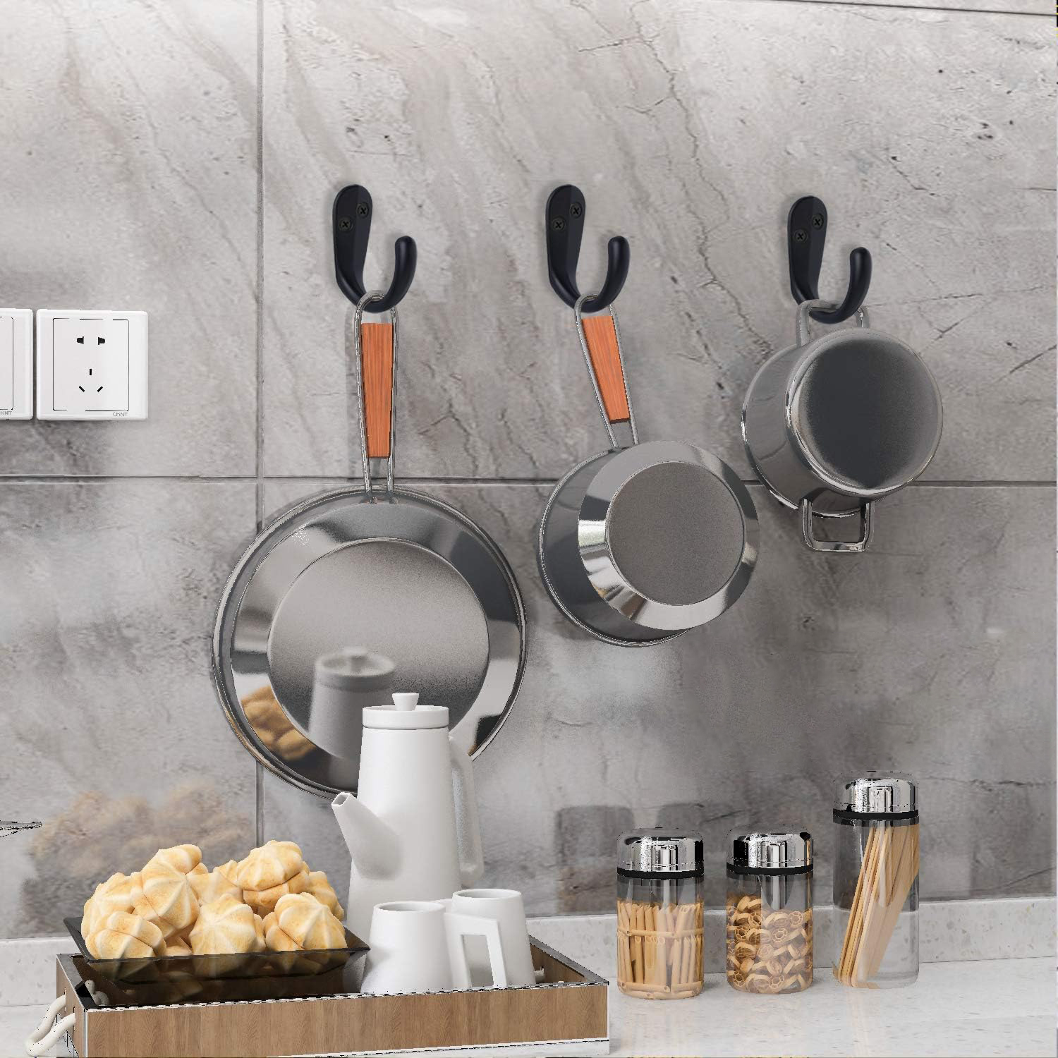 15PCS Coat Hooks Wall Mounted  - Robe Hook Adhesive 评论和价格