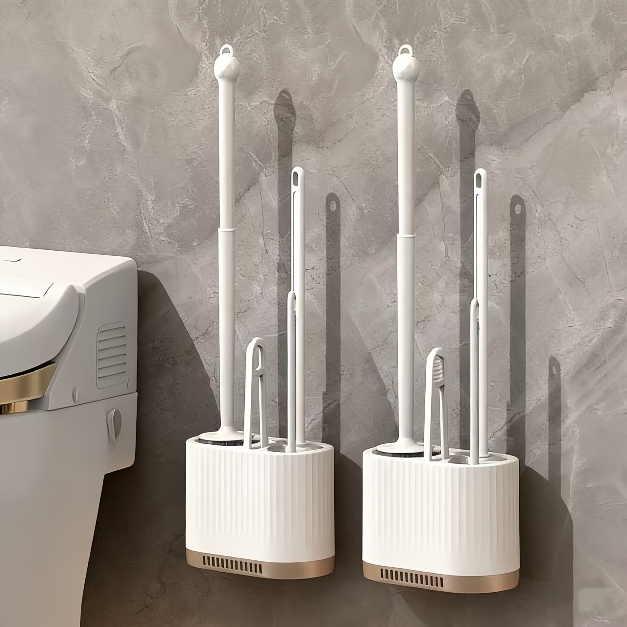 Set of 2 Toilet Brushes with H - Toilet Brush Holder 评论和价格