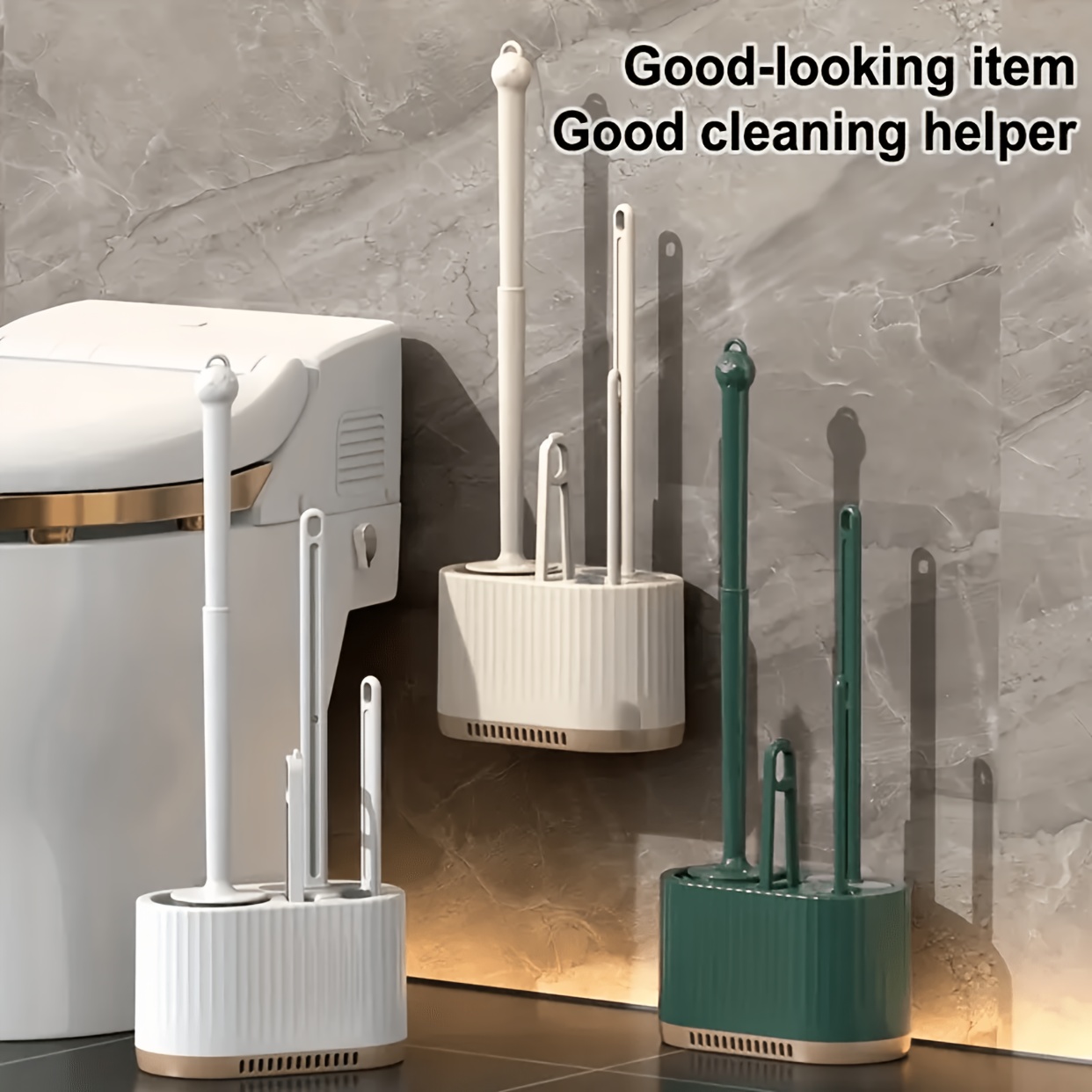 Set of 2 Toilet Brushes with H - Toilet Brush Holder 评论和价格