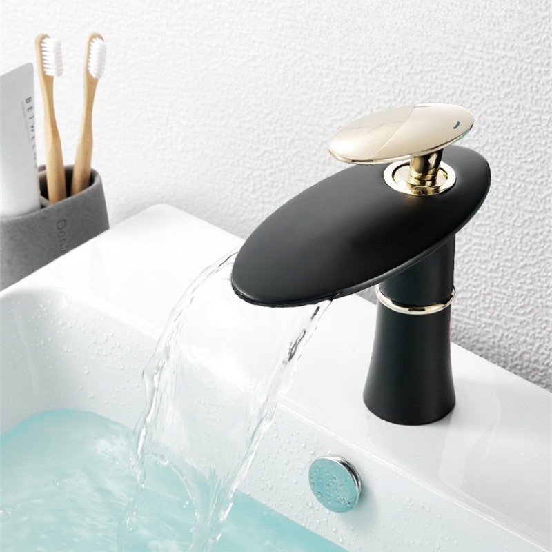 White/Black Gold Waterfall Bas - Home Hardware Bathroom Sinks 评论和价格