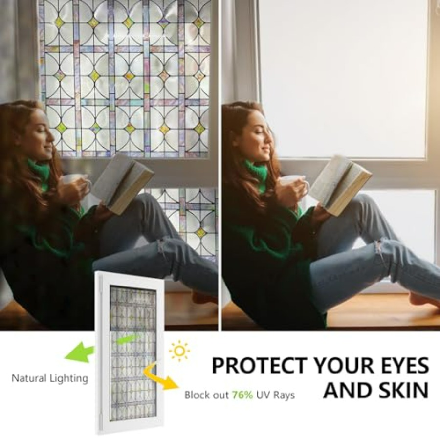 3D Stained Glass Window Film,  - Home Bathroom Door 评论和价格