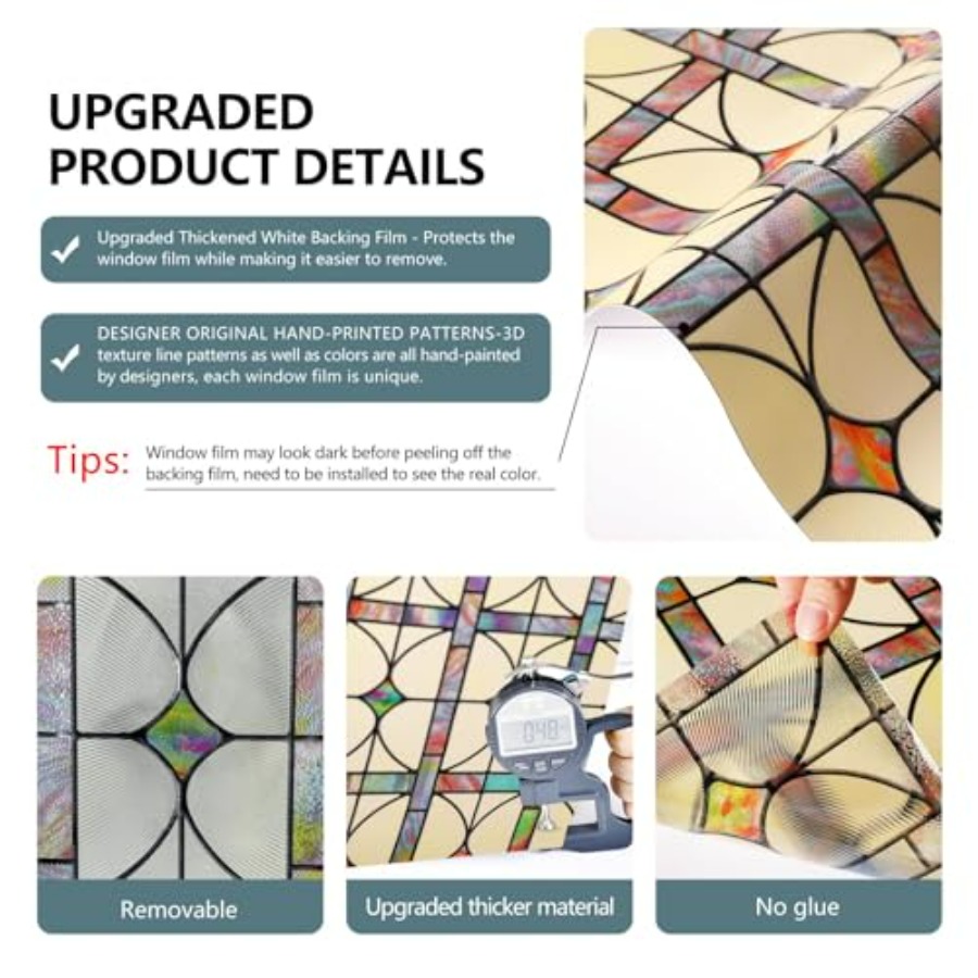 3D Stained Glass Window Film,  - Home Bathroom Door 评论和价格