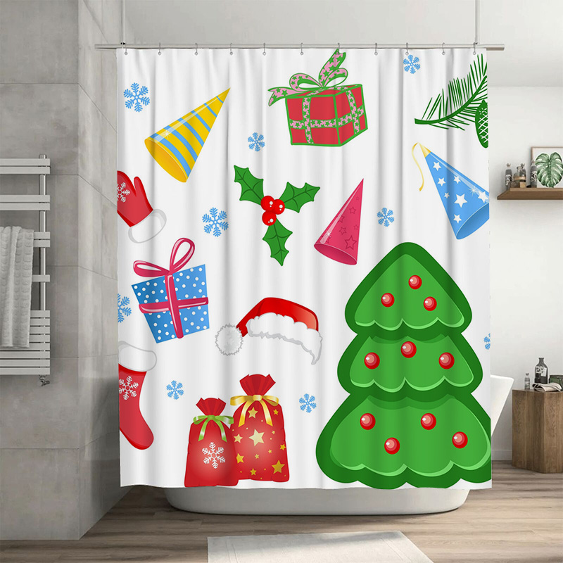 TU Shower Curtain Christmas Fo - Home Bathroom Ideas 评论和价格