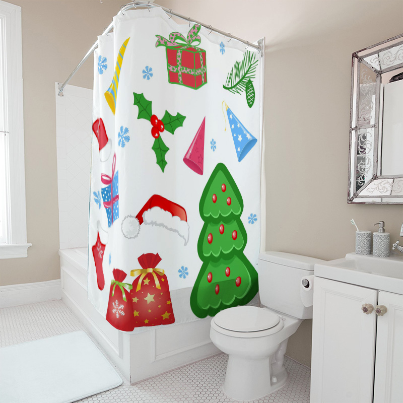 TU Shower Curtain Christmas Fo - Home Bathroom Ideas 评论和价格