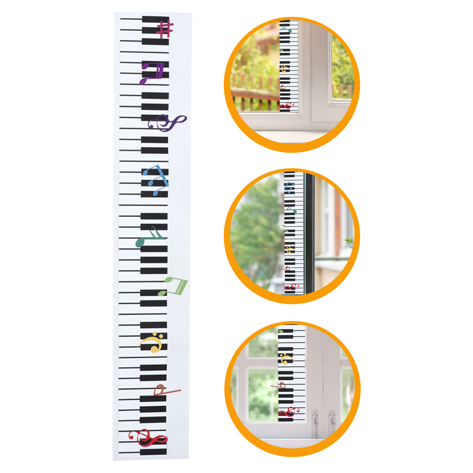 Colorful Music Note Window Cli - Home Bathroom Door 评论和价格
