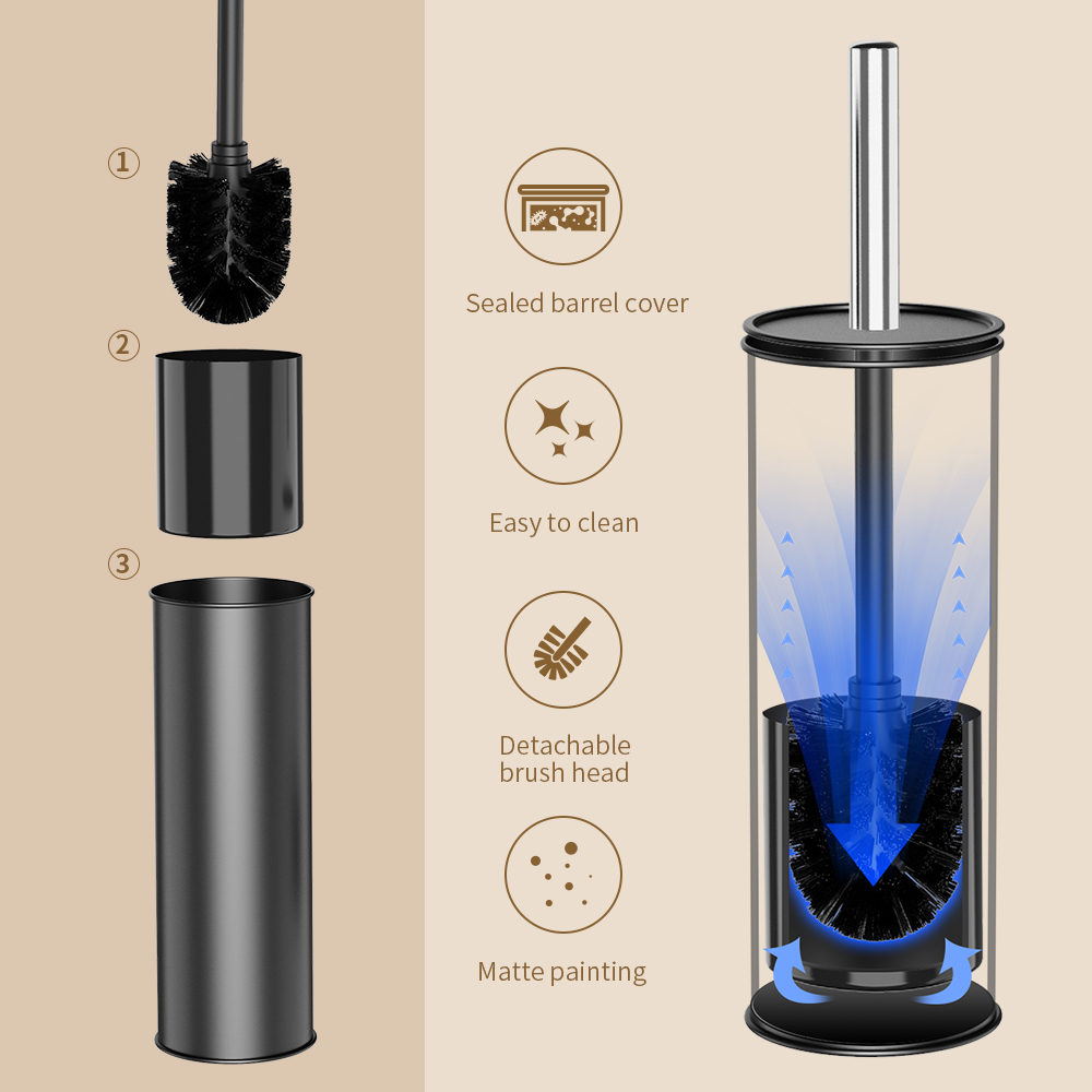 Black Toilet Brush and Holder  - Toilet Brush Holder 评论和价格