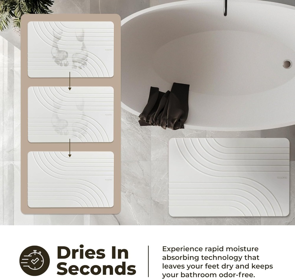 Non-Slip Diatomaceous Earth Ba - Non Slip Bath Mat 评论和价格