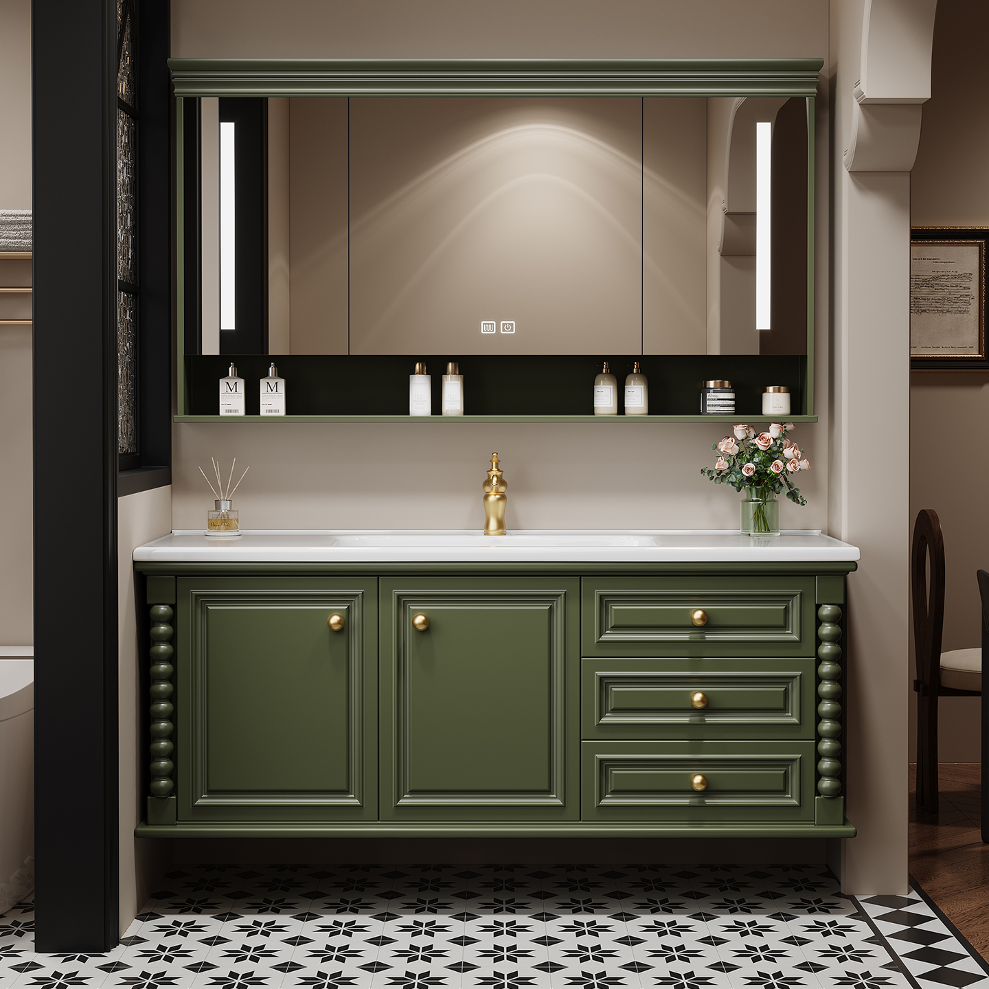 Storage Drawers Cupboard Toile - Home Bathroom Partition Wall 评论和价格