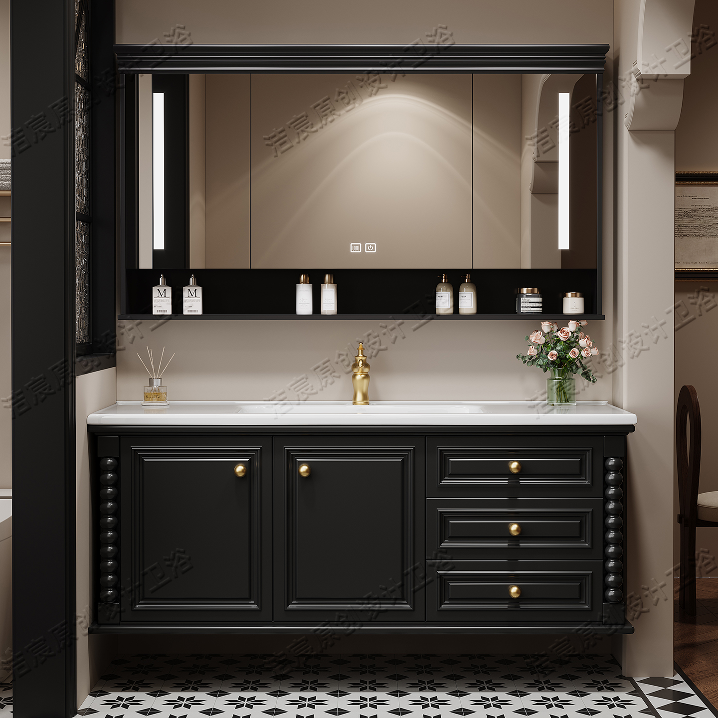 Storage Drawers Cupboard Toile - Home Bathroom Partition Wall 评论和价格