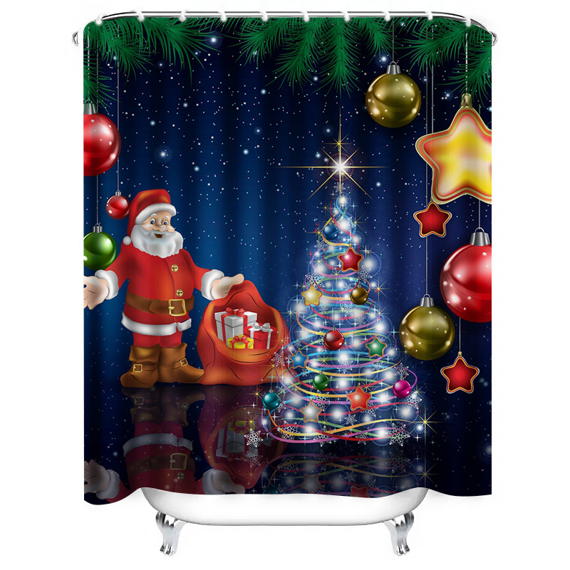 TU Christmas Shower Curtain Sa - Home Bathroom Ideas 评论和价格