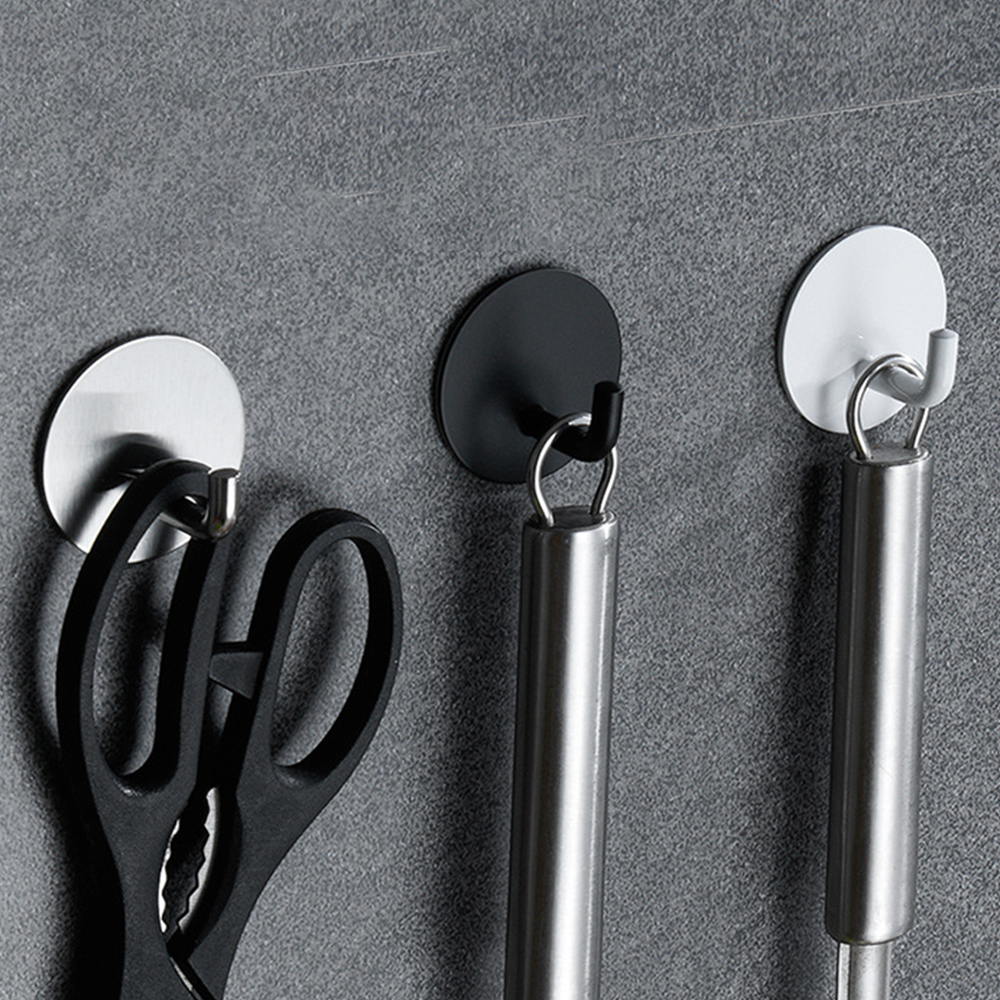 2Pc Black/white Stainless Stee - Robe Hook Adhesive 评论和价格