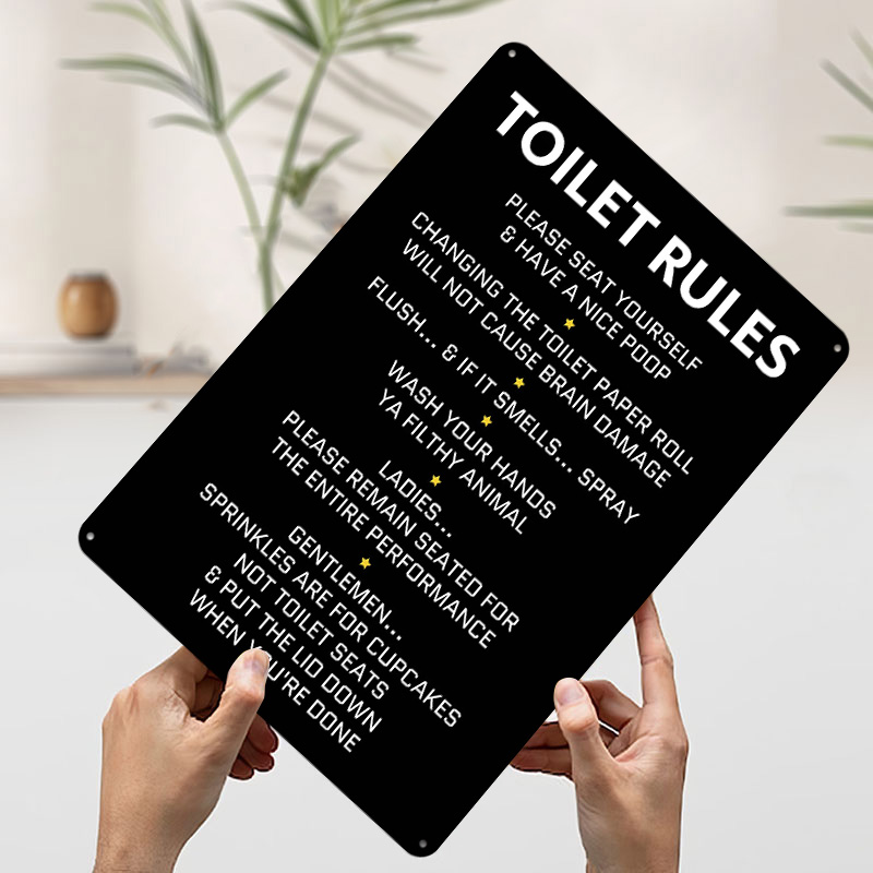 Toilet Rules Tin Poster Custom - Home Bathroom Rules 评论和价格