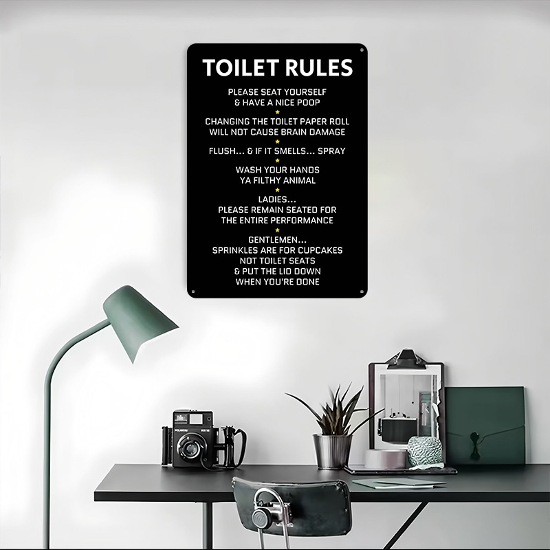 Toilet Rules Tin Poster Custom - Home Bathroom Rules 评论和价格