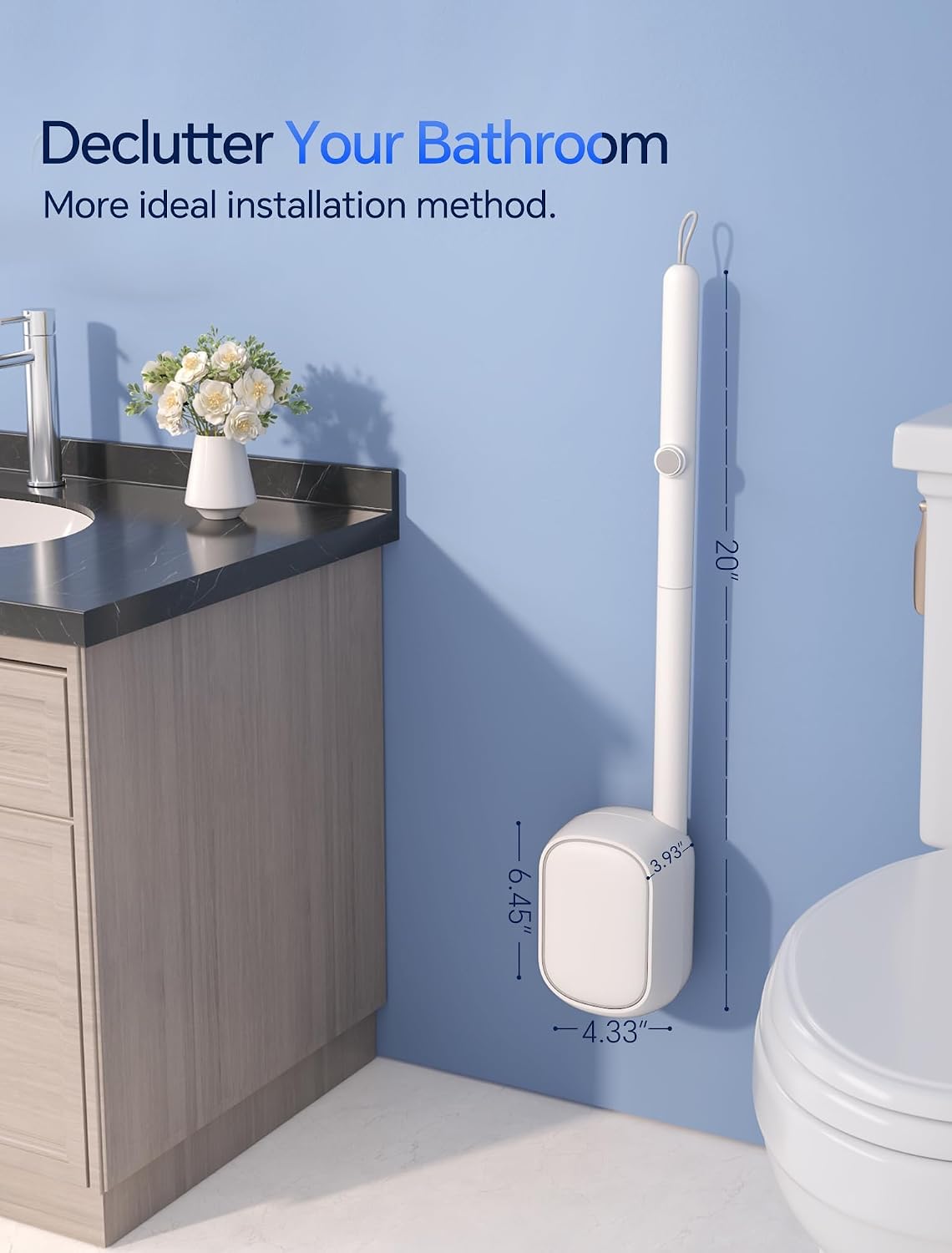 Disposable Toilet Brush Wand w - Toilet Brush Holder 评论和价格