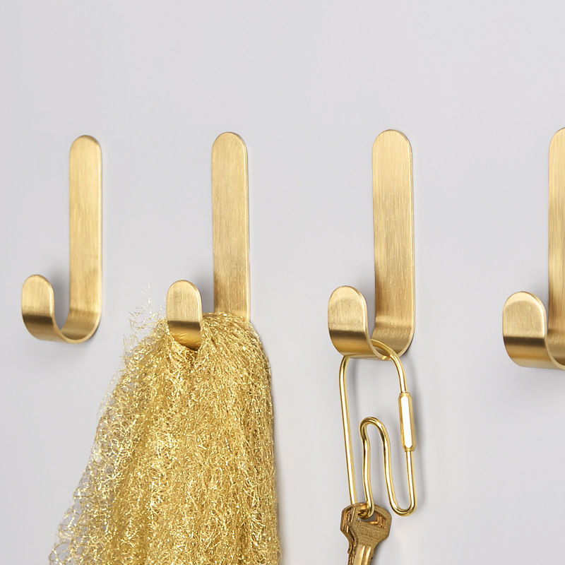 1-5pcs Brass Wall Hooks Punchi - Robe Hook Adhesive 评论和价格