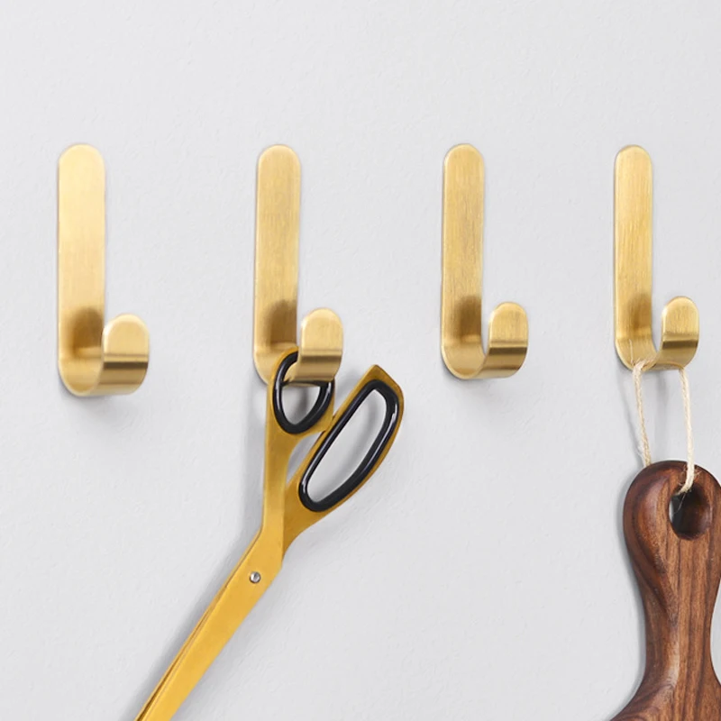1-5pcs Brass Wall Hooks Punchi - Robe Hook Adhesive 评论和价格