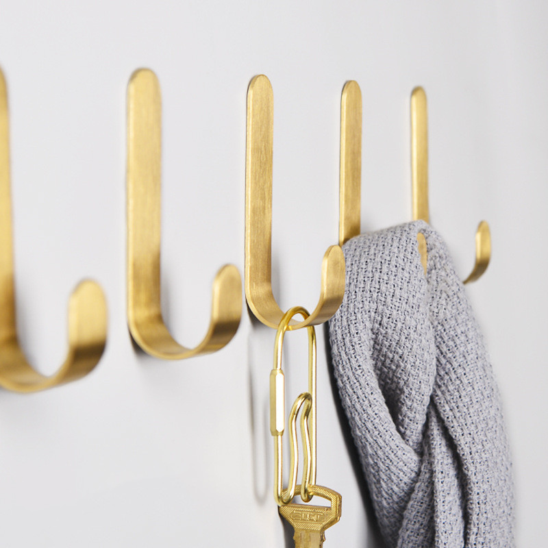 1-5pcs Brass Wall Hooks Punchi - Robe Hook Adhesive 评论和价格