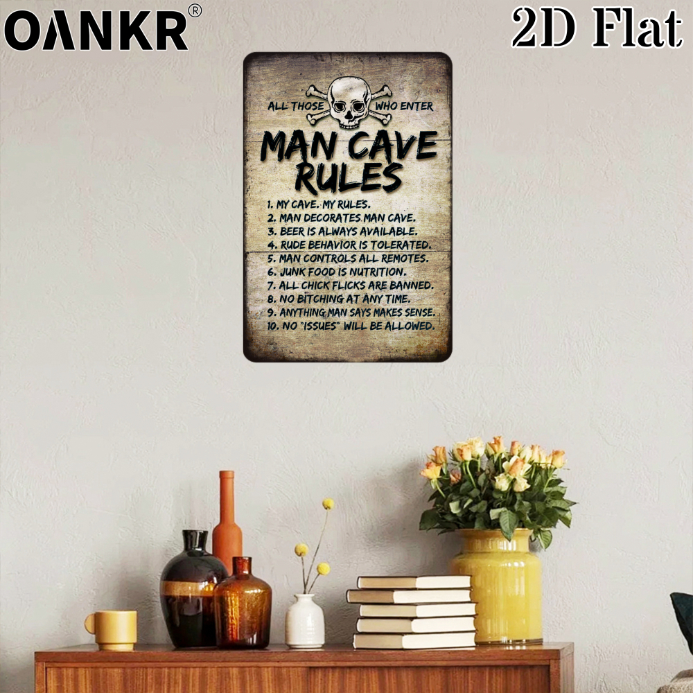 Vintage Art Wall Poster Metal  - Home Bathroom Rules 评论和价格