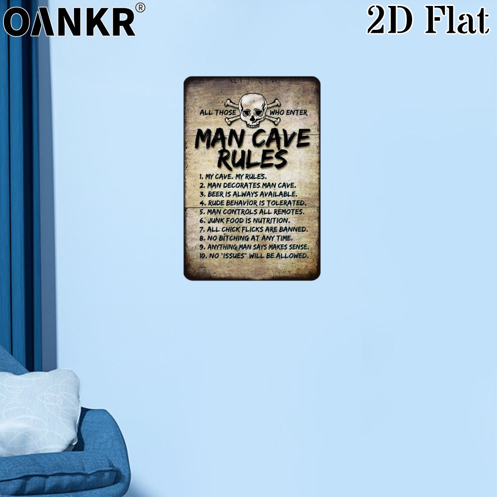 Vintage Art Wall Poster Metal  - Home Bathroom Rules 评论和价格