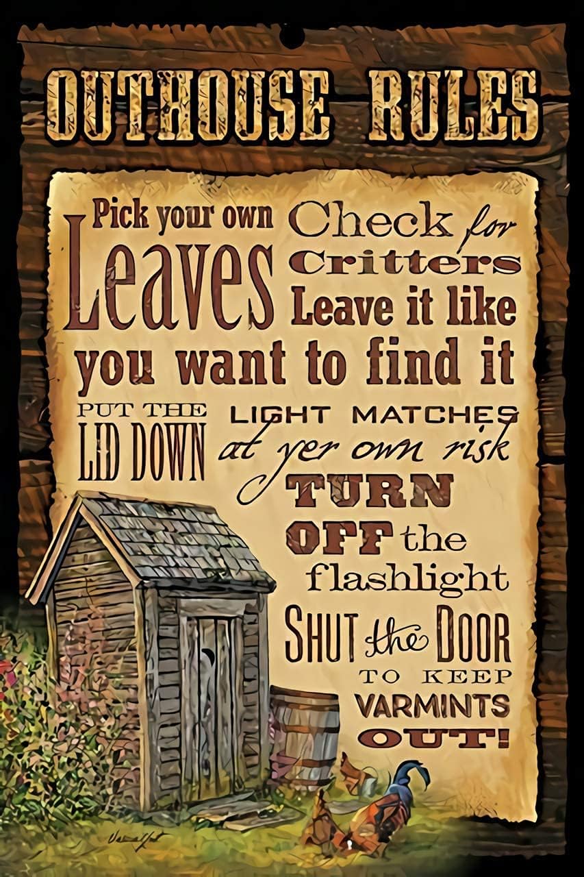 Vintage Metal Tin Sign Bathroo - Home Bathroom Rules 评论和价格