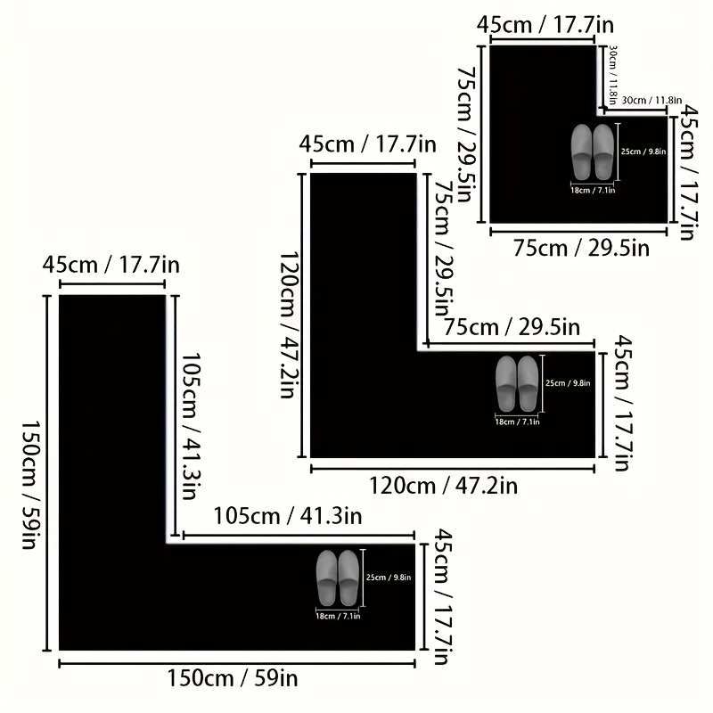 L-Shaped Non-Slip Floor Mat fo - Non Slip Bath Mat 评论和价格
