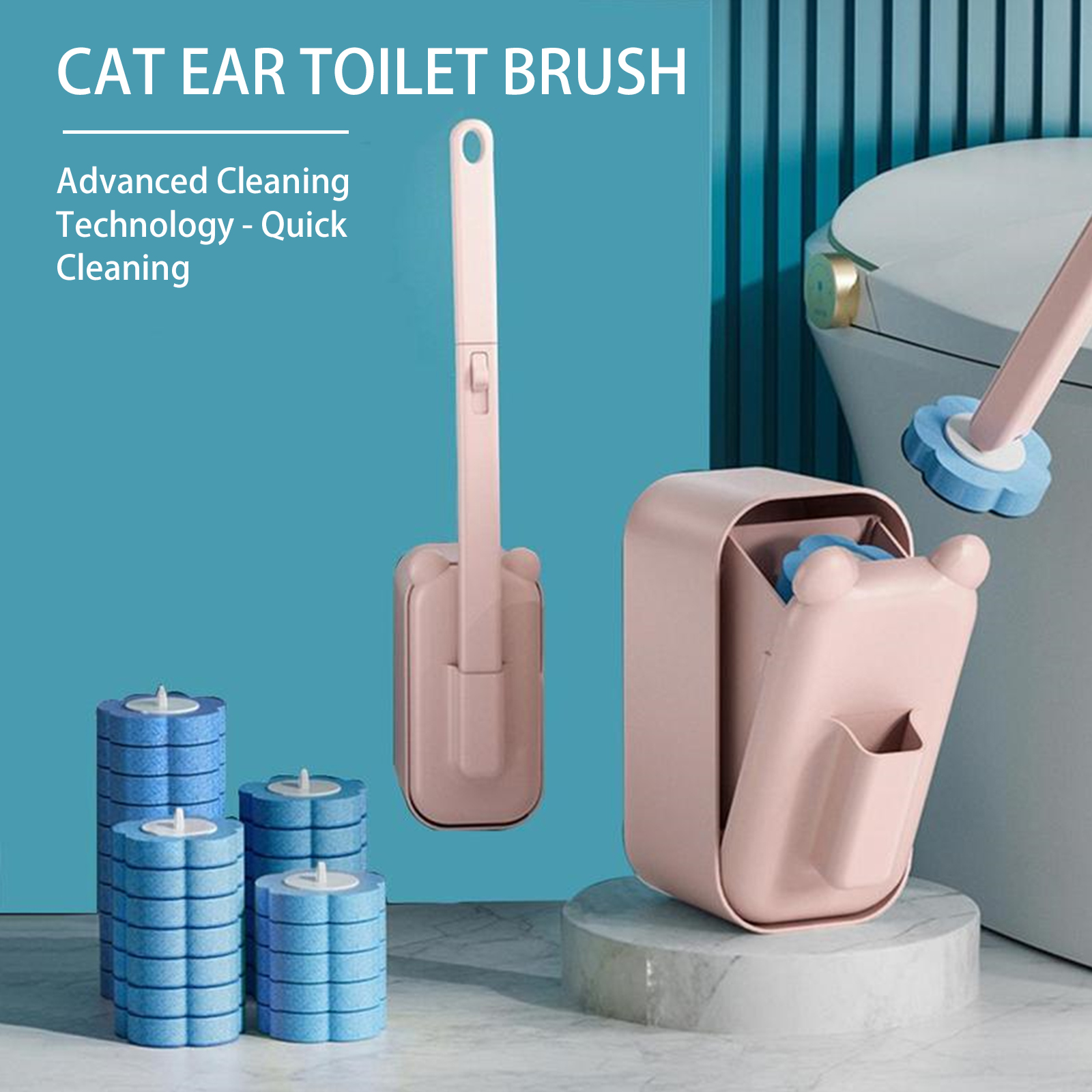 Cleaning Brush Set with 36 Ref - Toilet Brush Holder 评论和价格